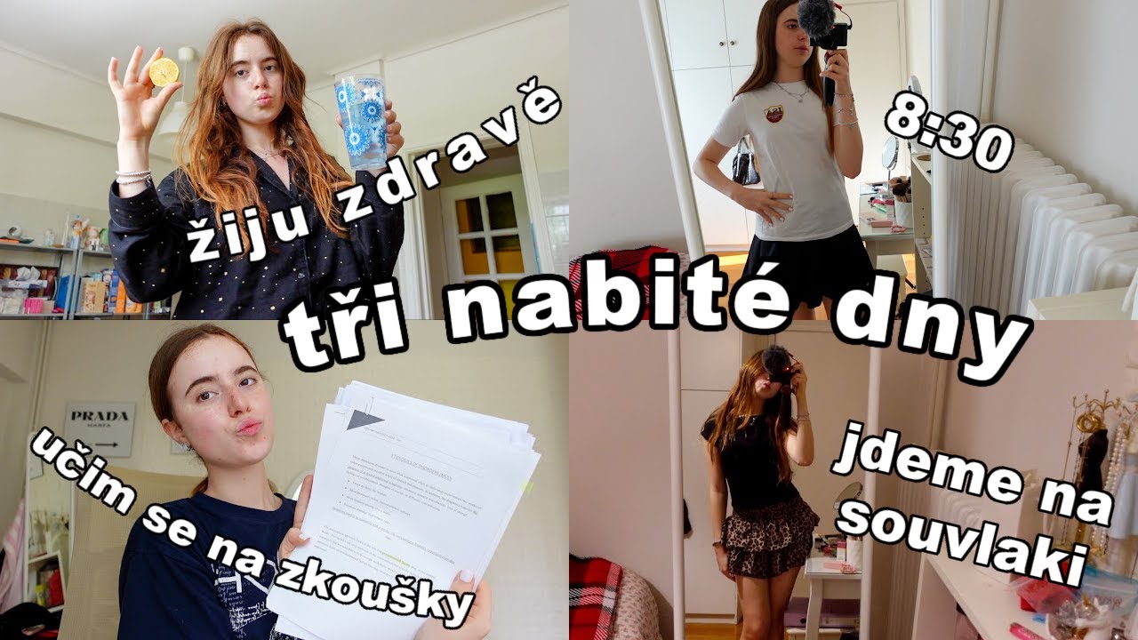 TŘI NABIT&Eacute; &Scaron;KOLN&Iacute; DNY// jak teď vypadaj&iacute; moje dny když se učim na zkou&scaron;ky