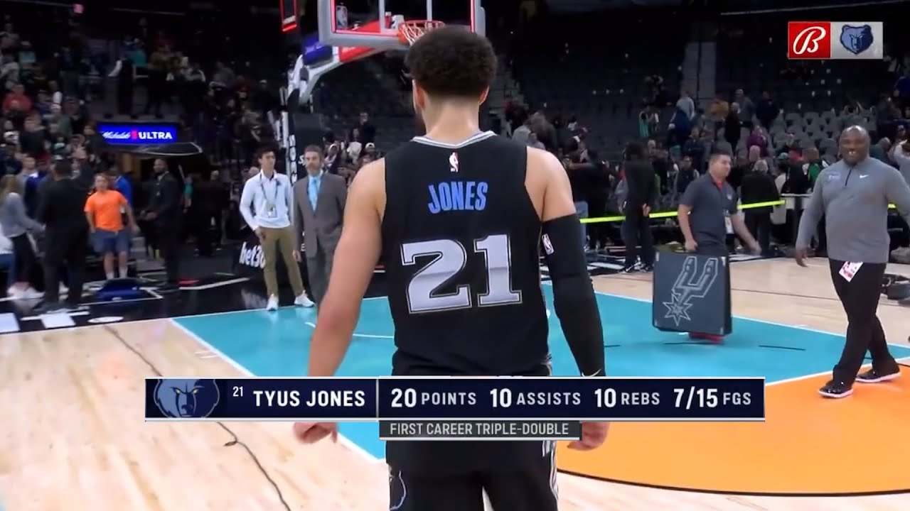 Tyus Jones records the 1st Triple-Double of his NBA career | March 17, 2023 | Grizzlies @ Spurs