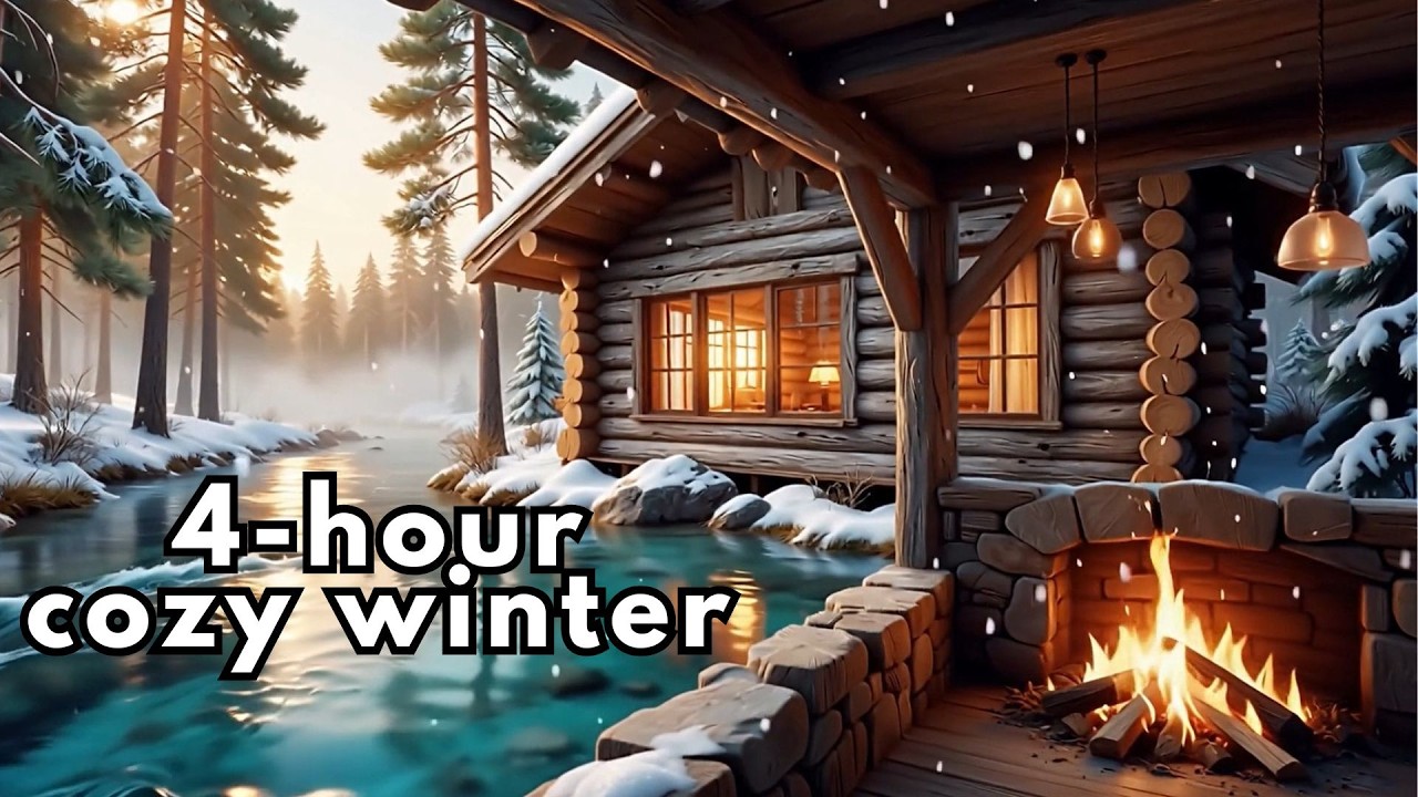 Cozy Autumn Lakeside Cabin 🔥 Relaxing Fire Pit & Peaceful Nature Sounds for Deep Calm