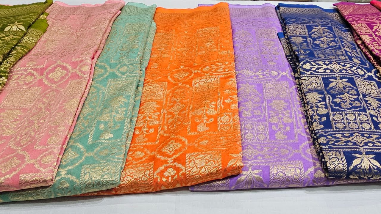 8000 to 10000 range pure khaddi  benarai saress soch brand  saree just at rs 2600 Ct 7418556757