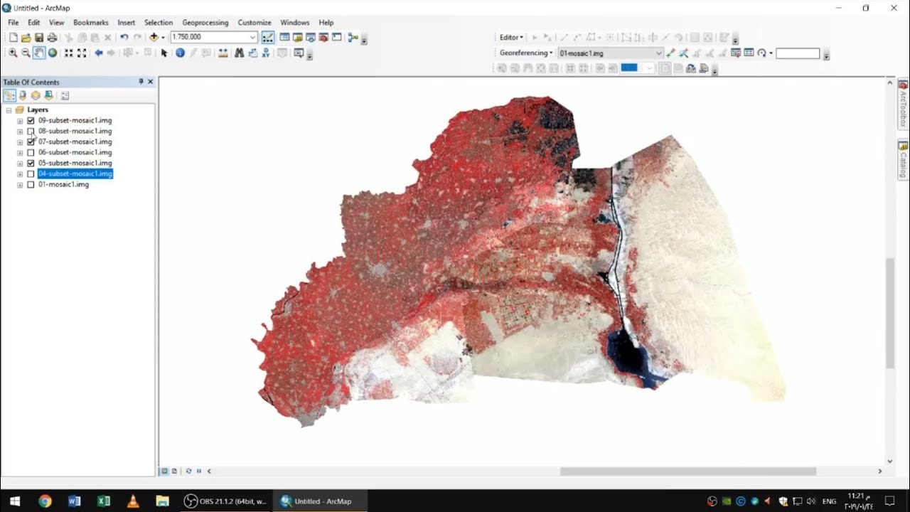 خطوة بخطوة - 08 - قص صور الاقمار الصناعية باستخدام Arc GIS