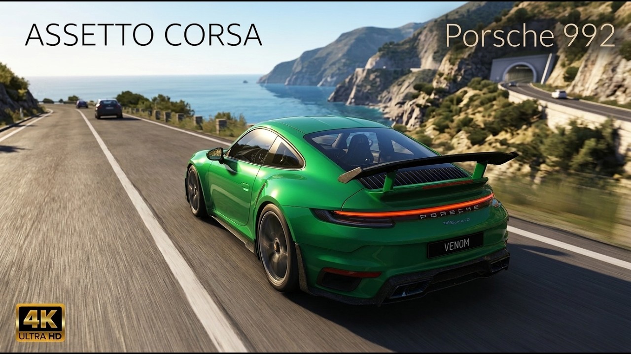 Porsche 911 (992) at Azure Coast | Assetto Corsa Free Roam Gameplay