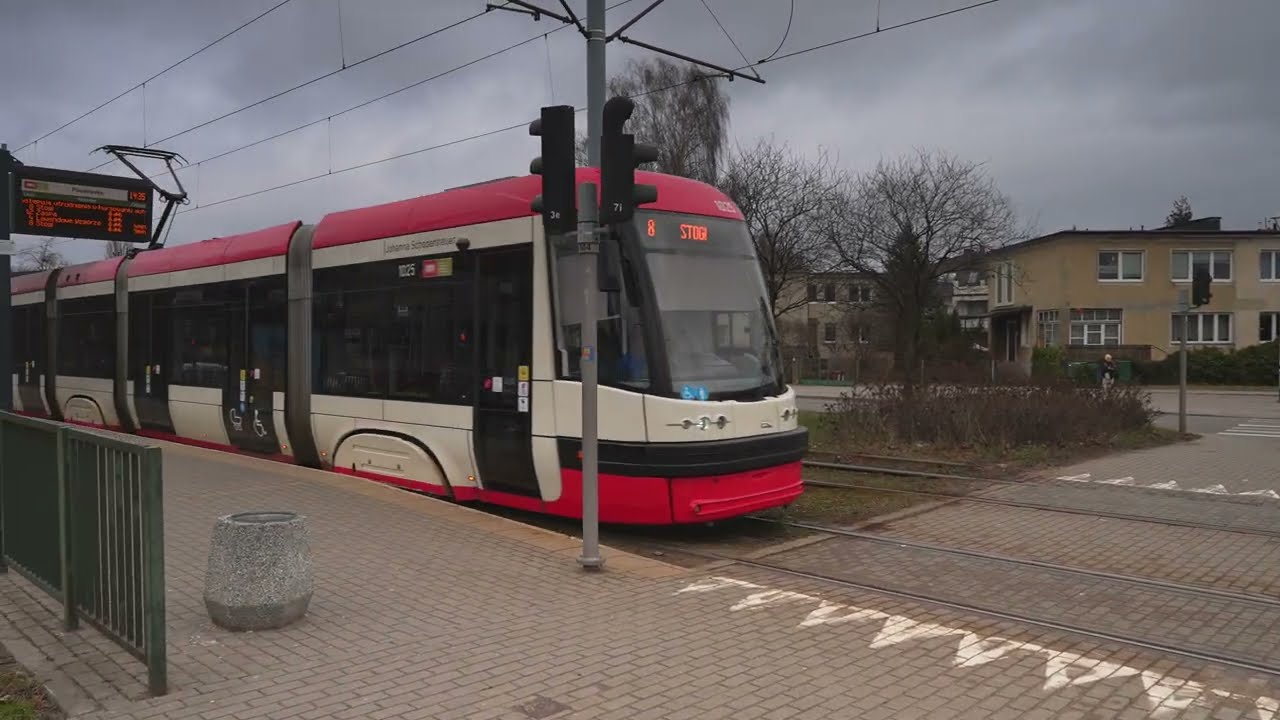 Poland, Gdańsk, tram 8 ride from Jelitkowo to Piastowska