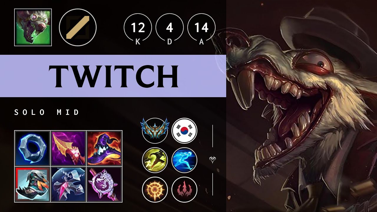 Twitch Mid vs Azir - KR Challenger Patch 25.21