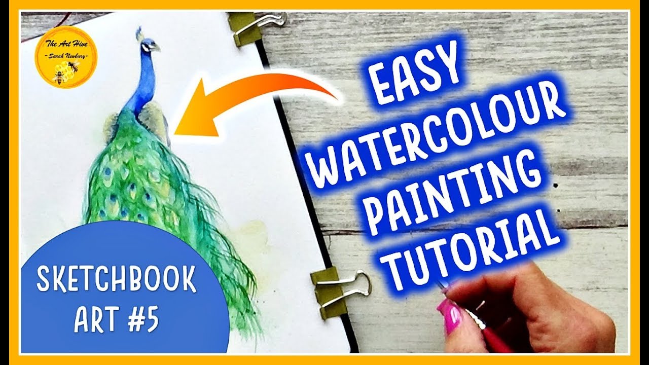 SKETCHBOOK WITH ME #5 How to paint an Peacock-EASY | WATERCOLOUR TUTORIAL WET in WET for beginners