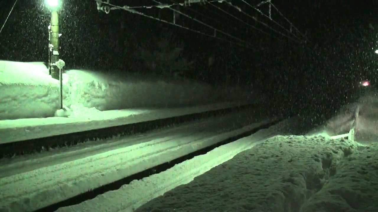 雪の上越線を行く深夜帯の列車たち