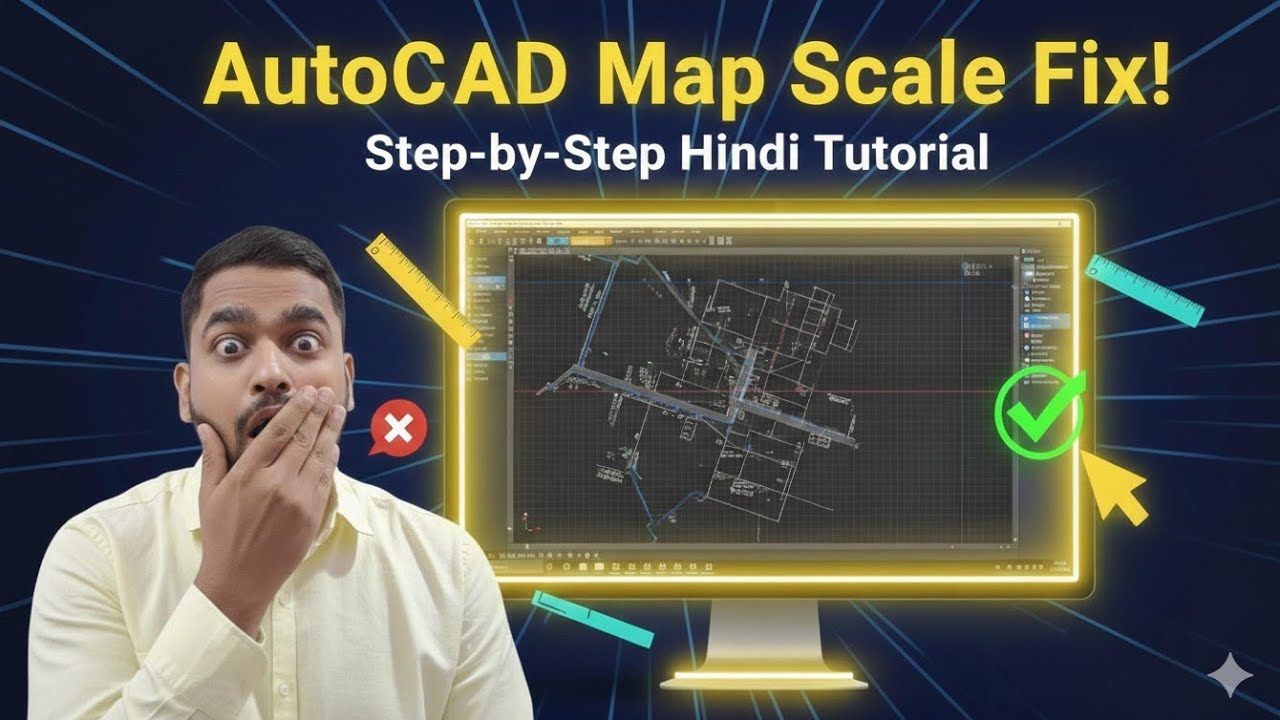 📏🗺️ AutoCAD me Digital Map ka Scale fix kaise kare?
