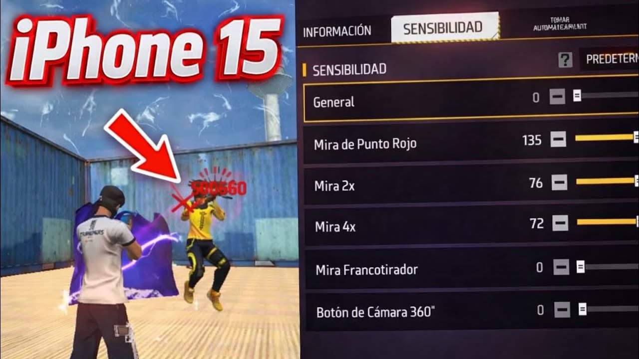 LA MEJOR SENSIBILIDAD para iPhone 15 en Free Fire 2026 🔥 TODO HEADSHOT