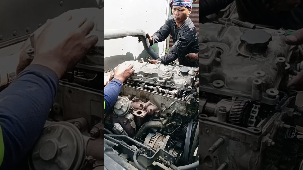 4JJ1 engine top overhaul 1. #mechanic