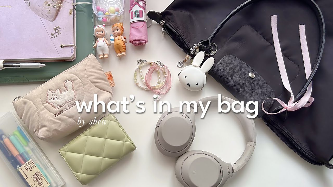 what’s in my bag | my daily essentials for college and work 🎧 ˖ ꒰ functional & cute ꒱