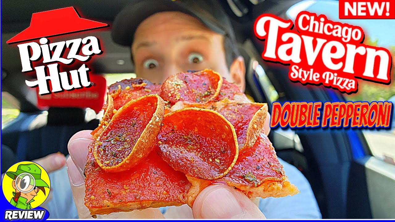 Pizza Hut® Chicago Tavern Style Double Pepperoni Pizza Review 🍕✌️🐖 ⎮ Peep THIS Out! 🕵️‍♂️