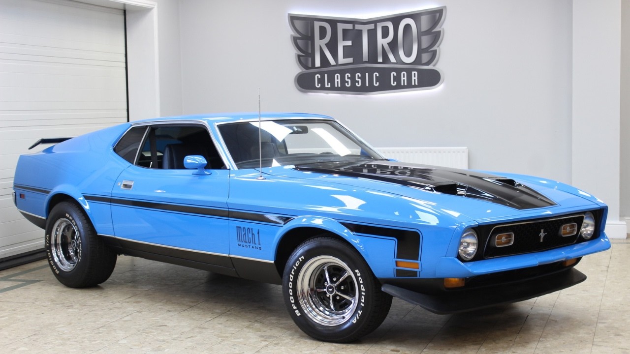 1971 Ford Mustang Mach 1 351 V8 Auto For Sale UK - Walk-around Video | Grabber Blue