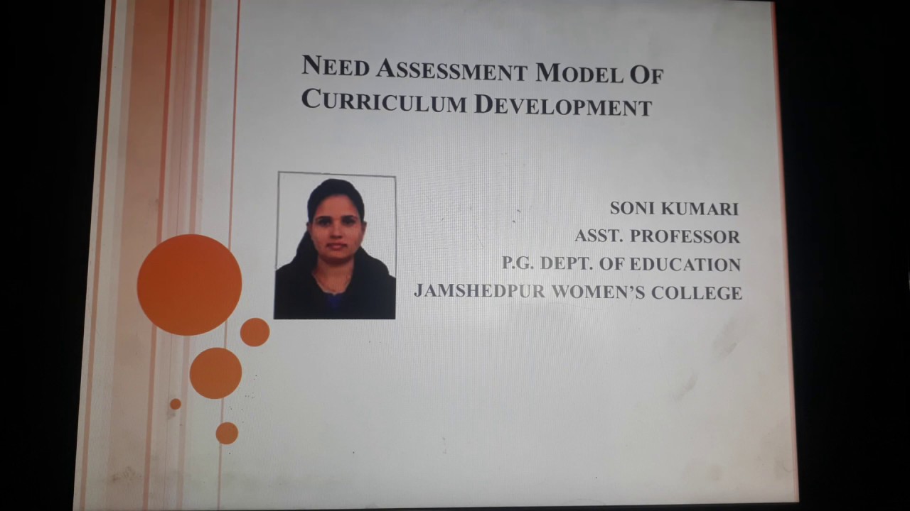 Need Assessment Model of Curriculum Development