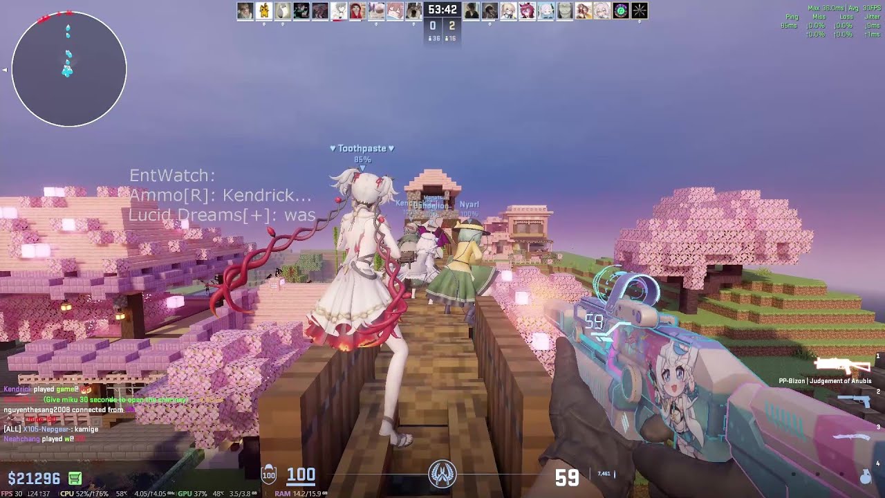 CS2 - Zombie Escape - ze_minecraft_sakura (All Stages) on POSSESSION Server