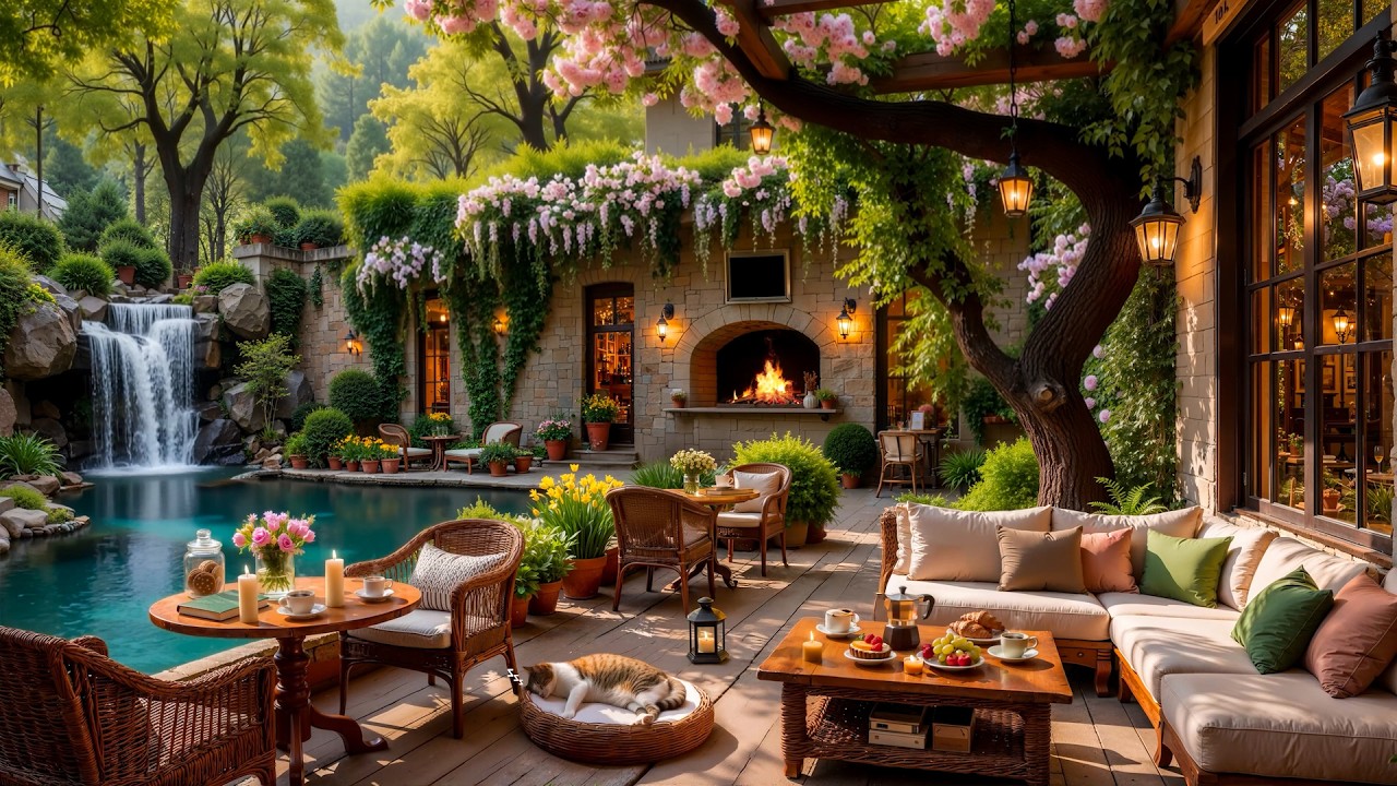 Happy May Summer Jazz at Outdoor Cafe Ambience for Studying, Work 🌿Relaxing Jazz Instrumental Music