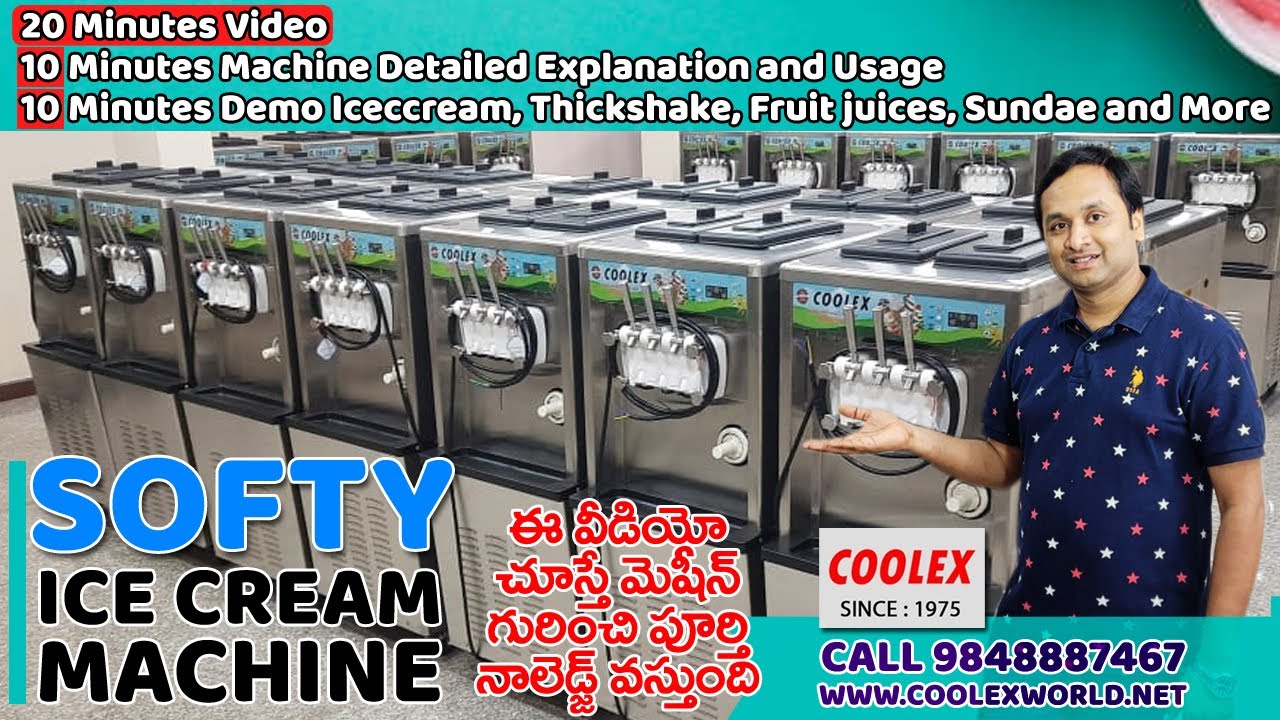 Softy Ice Cream Detail Machine Explanation and Full Demo, Fruit Juices Milk Shakes Thick Shakes...