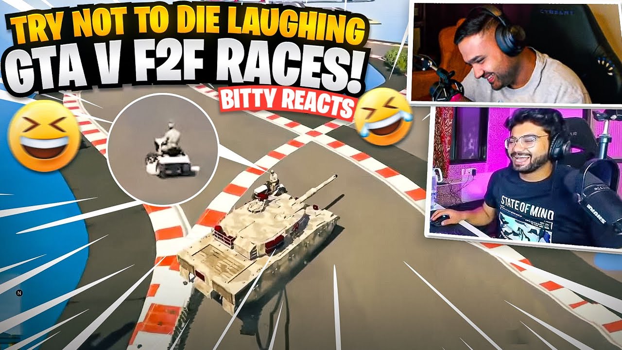 BITTY REACTION ON ALPHA GTA V F2F RACES😂#funny #gta #gta5 #comedy