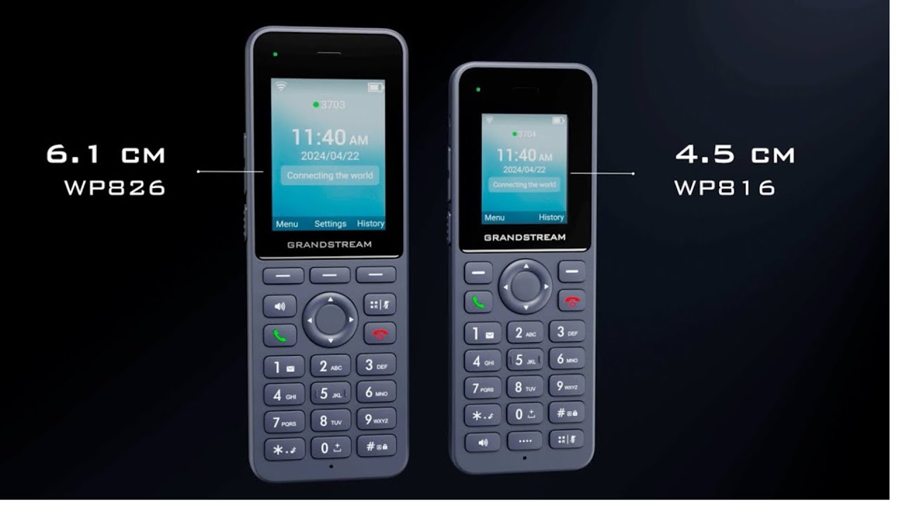 Tel&eacute;fonos IP inal&aacute;mbricos Wi Fi 6 WP816 y WP826 WP816 y WP826