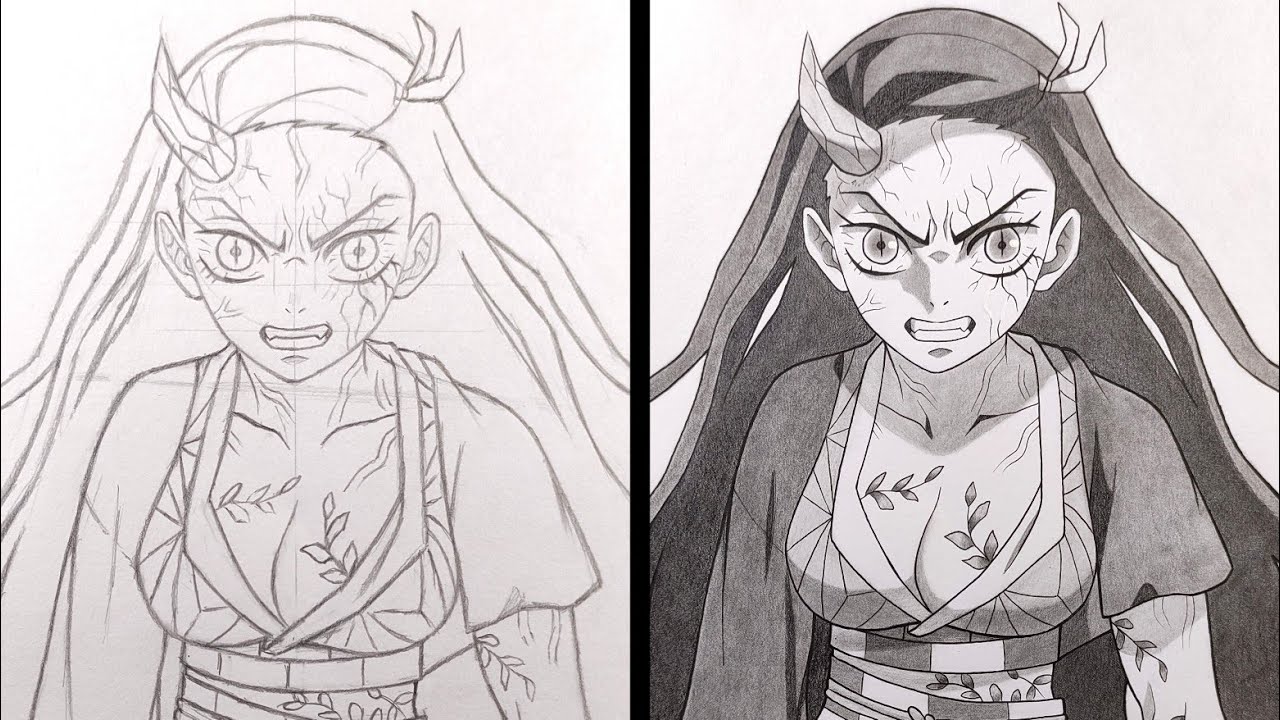 Как нарисовать трансформацию демона Незуко - [Kimetsu no Yaiba]