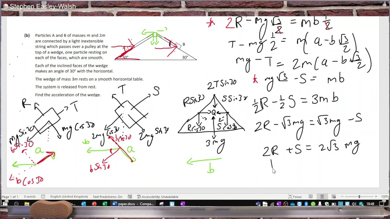 Leaving Cert 2022 Applied Mathematics (Higher Level) Question 4 b