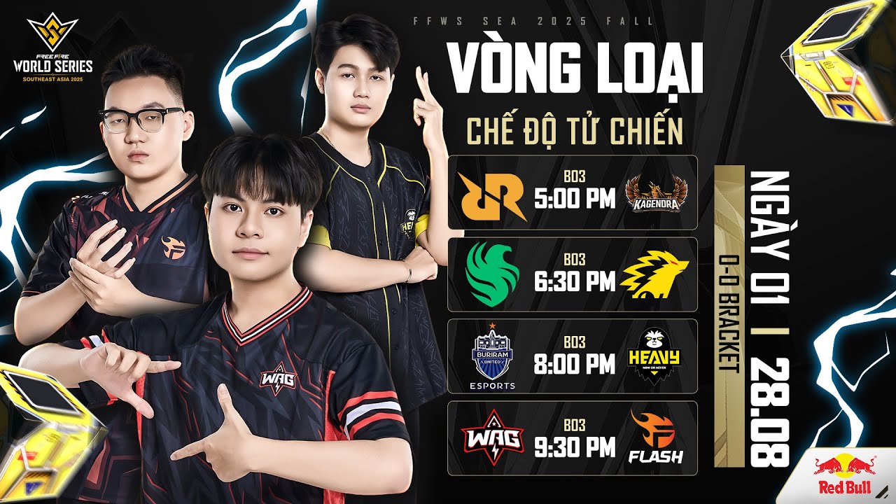 [VN] Swiss Stage Ngày 1| Team FLASH - WAG đại chiến, HEV đụng độ BRU - CS Mode | FFWS Sea 2025 Fall