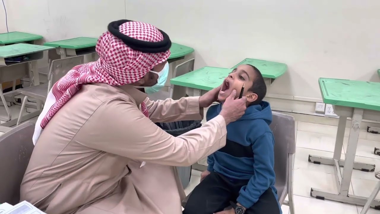 الفحص الاستكشافي للطلاب بمدرسة النهضة الابتدائية بالحرس الوطني لعام 1444هجري