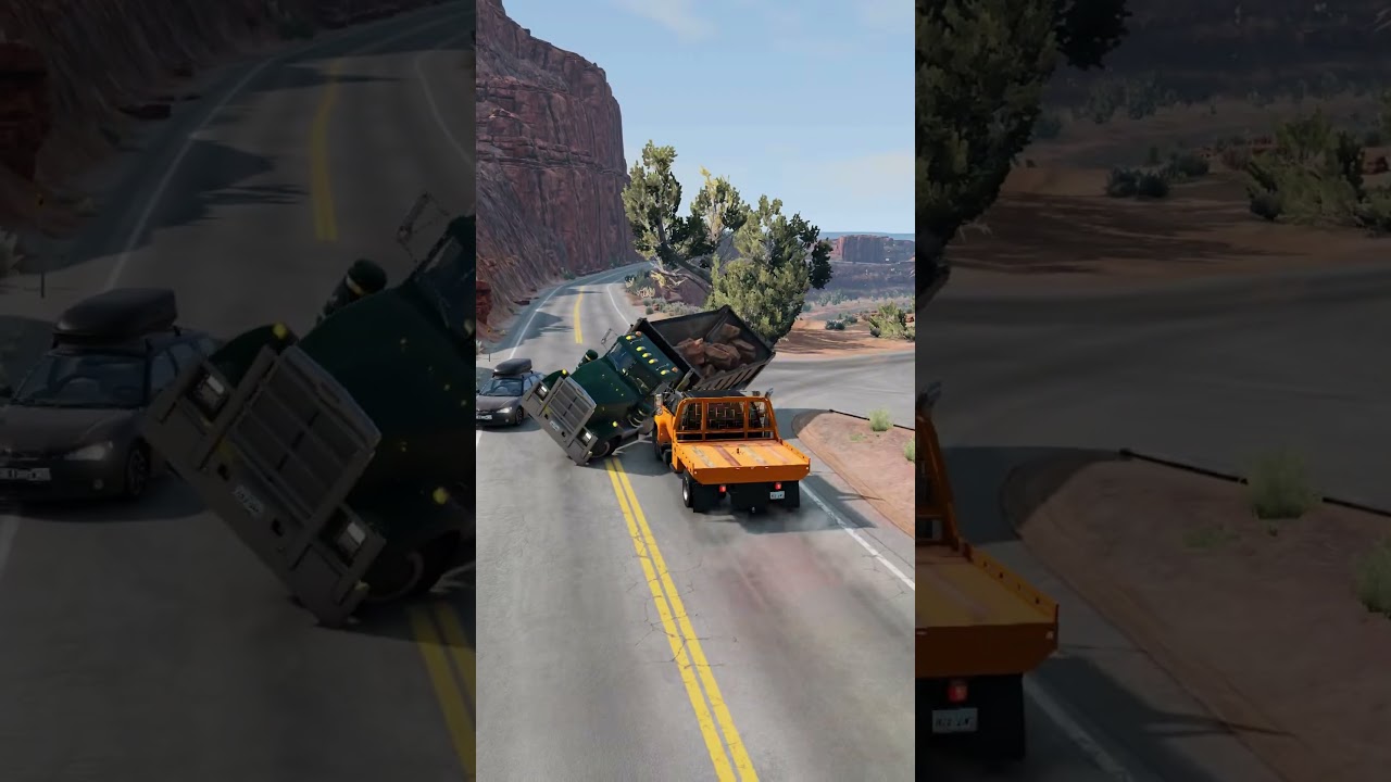 Realistic Highway Car Crashes #196