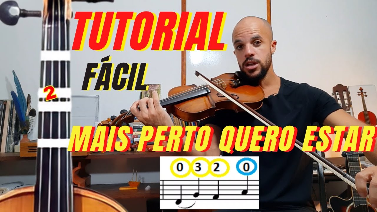 TUTORIAL Como tocar MAIS PERTO QUERO ESTAR no VIOLINO + Partitura #Aula de violino