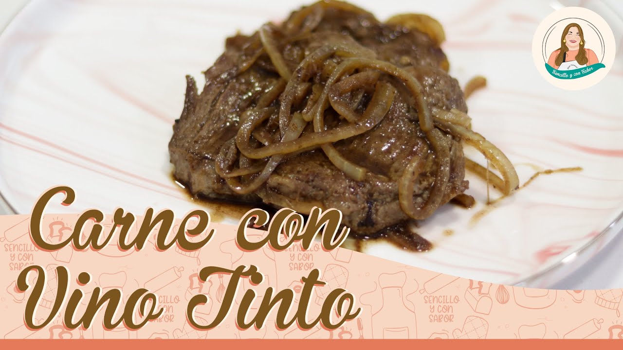Carne con Cebolla en Salsa de Vino Tinto | Recetas Fáciles y Rápidas