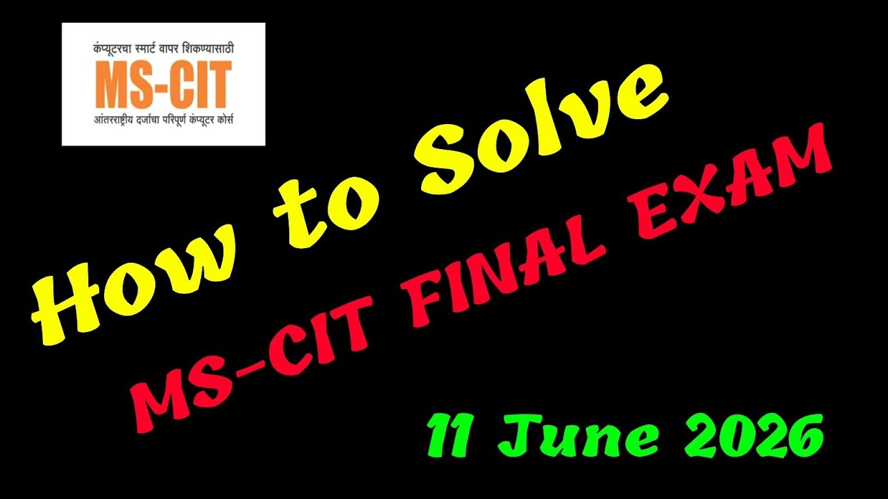 Mscit Exam Questions 2026 | MS CIT Final Exam June 2026 | mscit final exam |&lrm; @computersearch2.0 