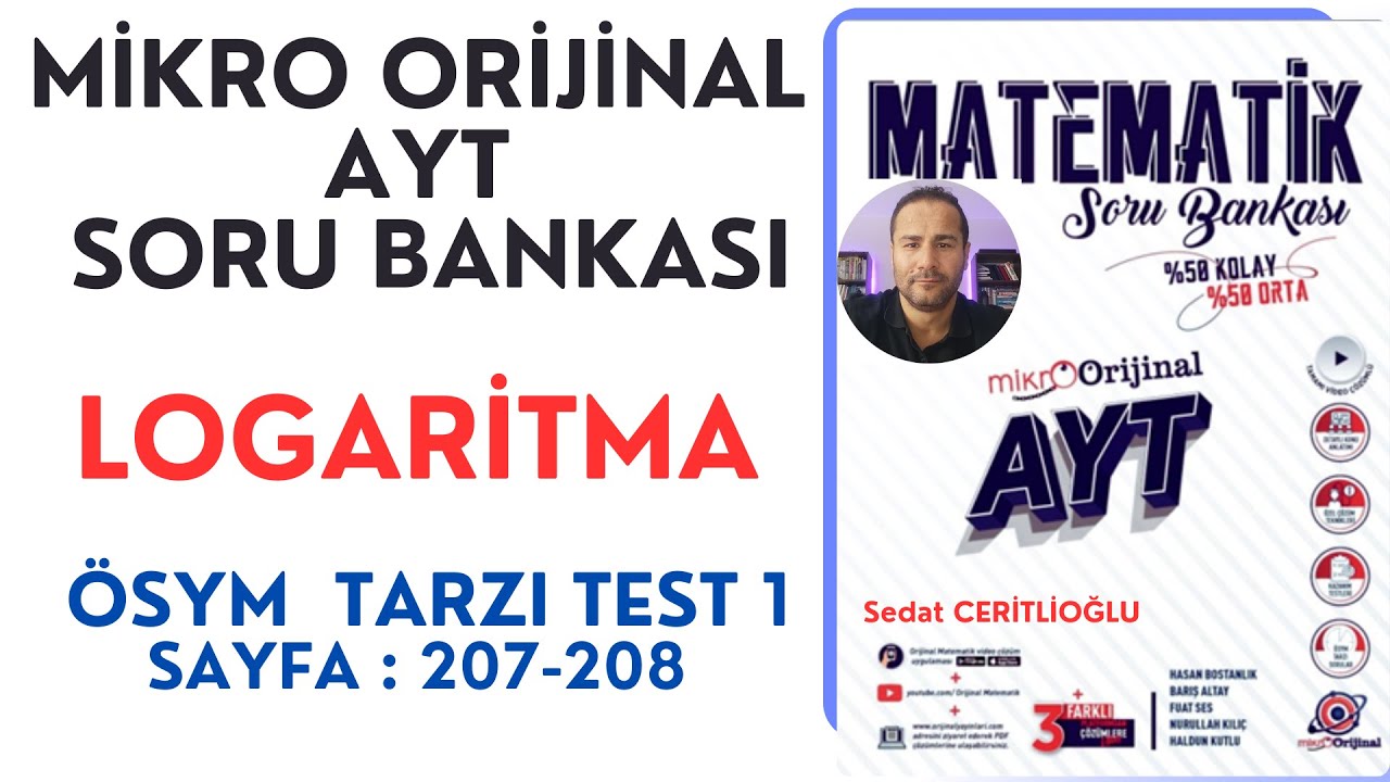 LOGARİTMA | MİKRO AYT SORU BANKASI SYF:207-208 | #orijinalmatematik  #mikroorijinal # yks2024