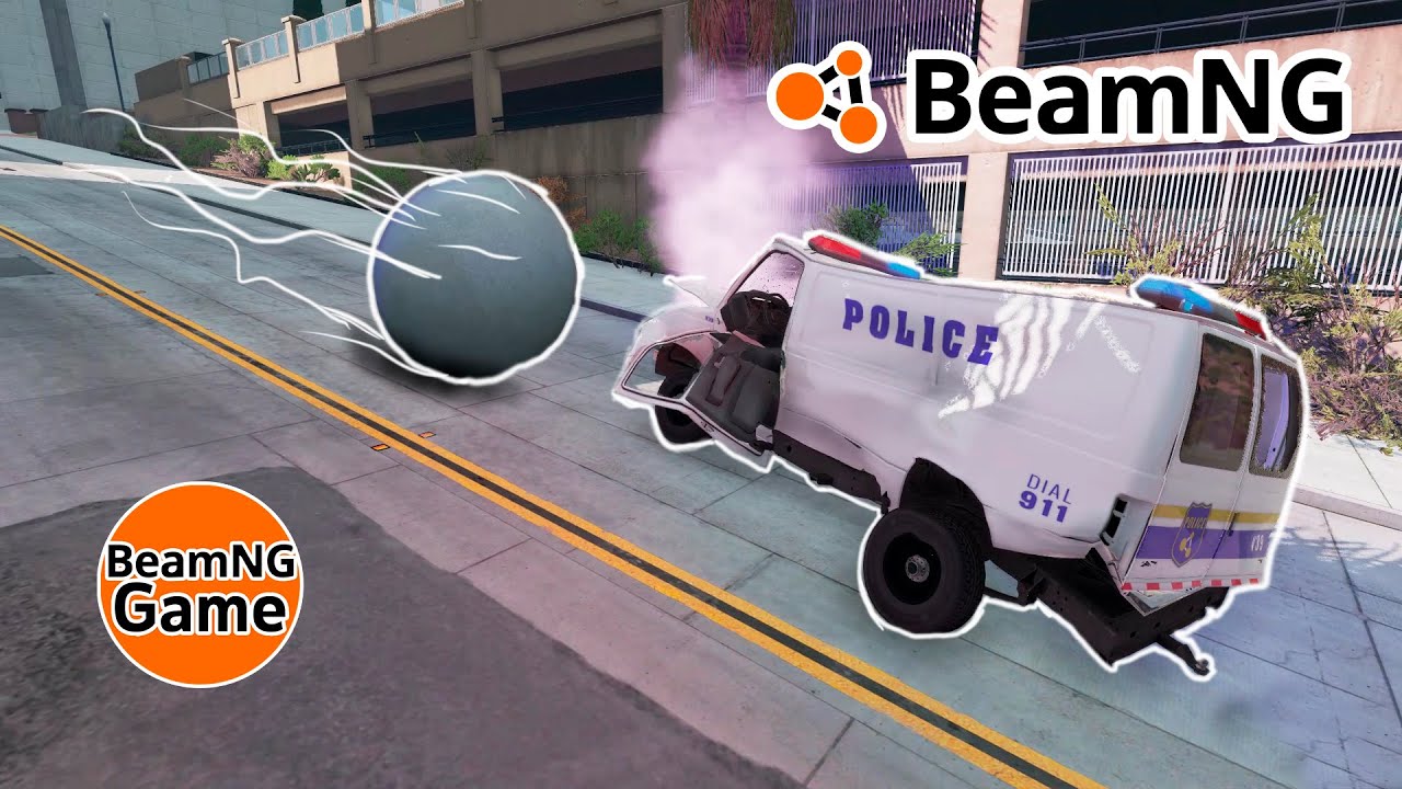 Avalanche of concrete balls VS Cars | BeamNG drive