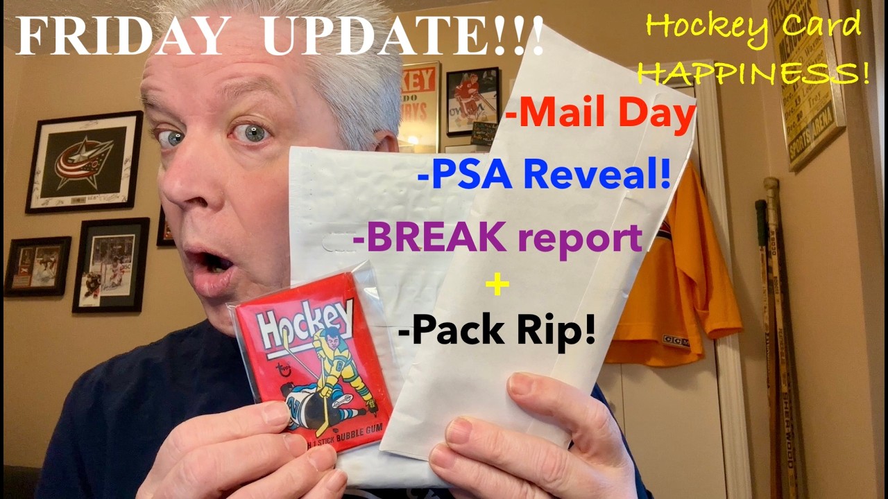 FRIDAY UPDATE: PSA Reveal, HUGE Mail Day, Break report + PACK break!! #hockeycards #baseballcards