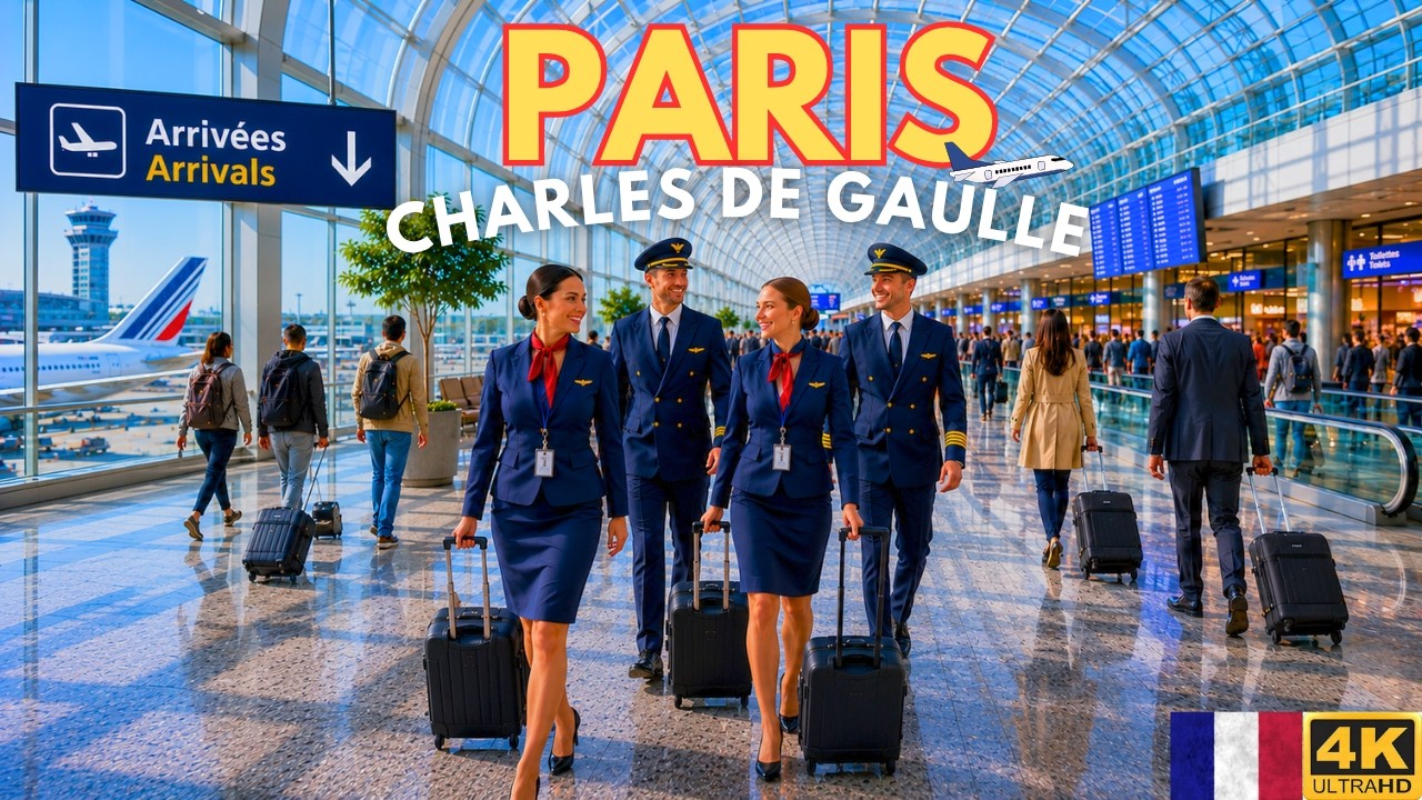 Аэропорт Парижа, Франция 🇫🇷 Шарль-де-Голль (CDG) | Международный аэропорт | 4K | 2026