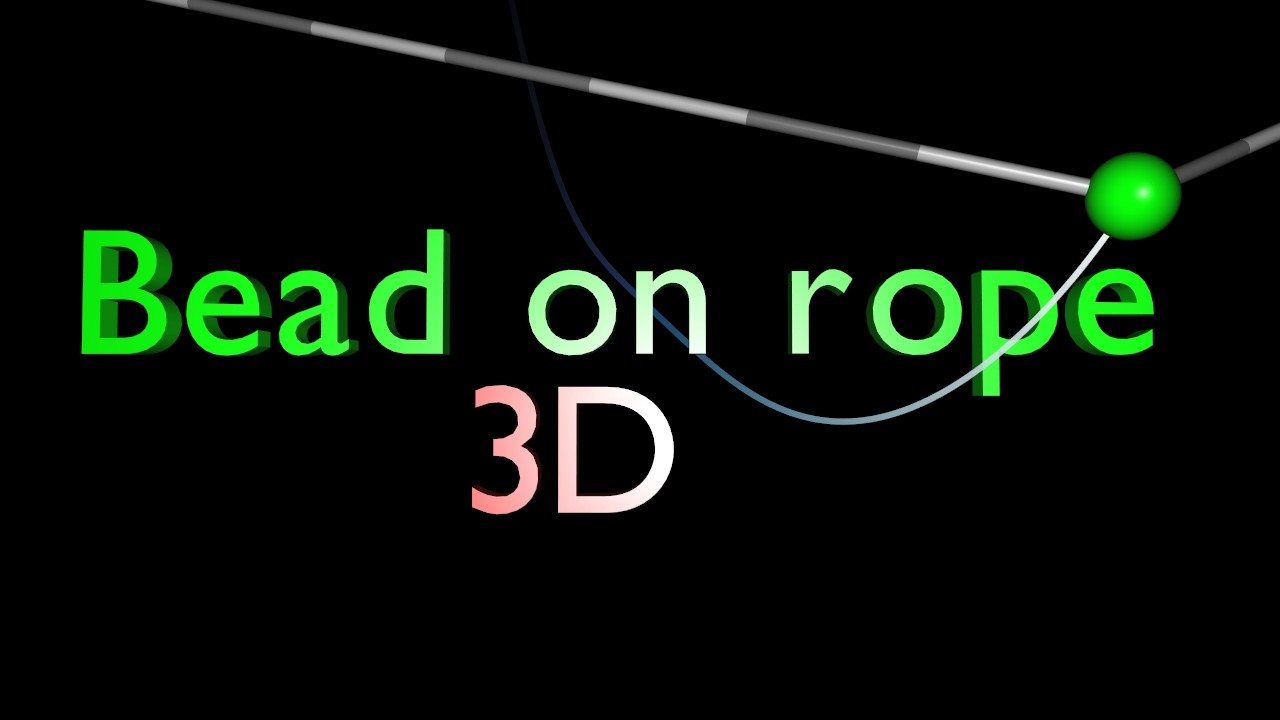 3D bead dynamics on suspended rope