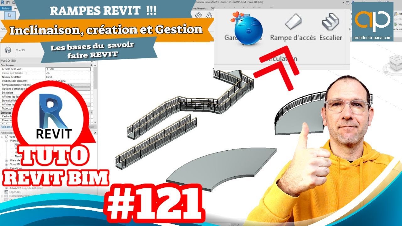 ☝️ RAMPES d'accès REVIT : Comment les créer et gérer l'inclinaison : Tuto GRATUIT n°121