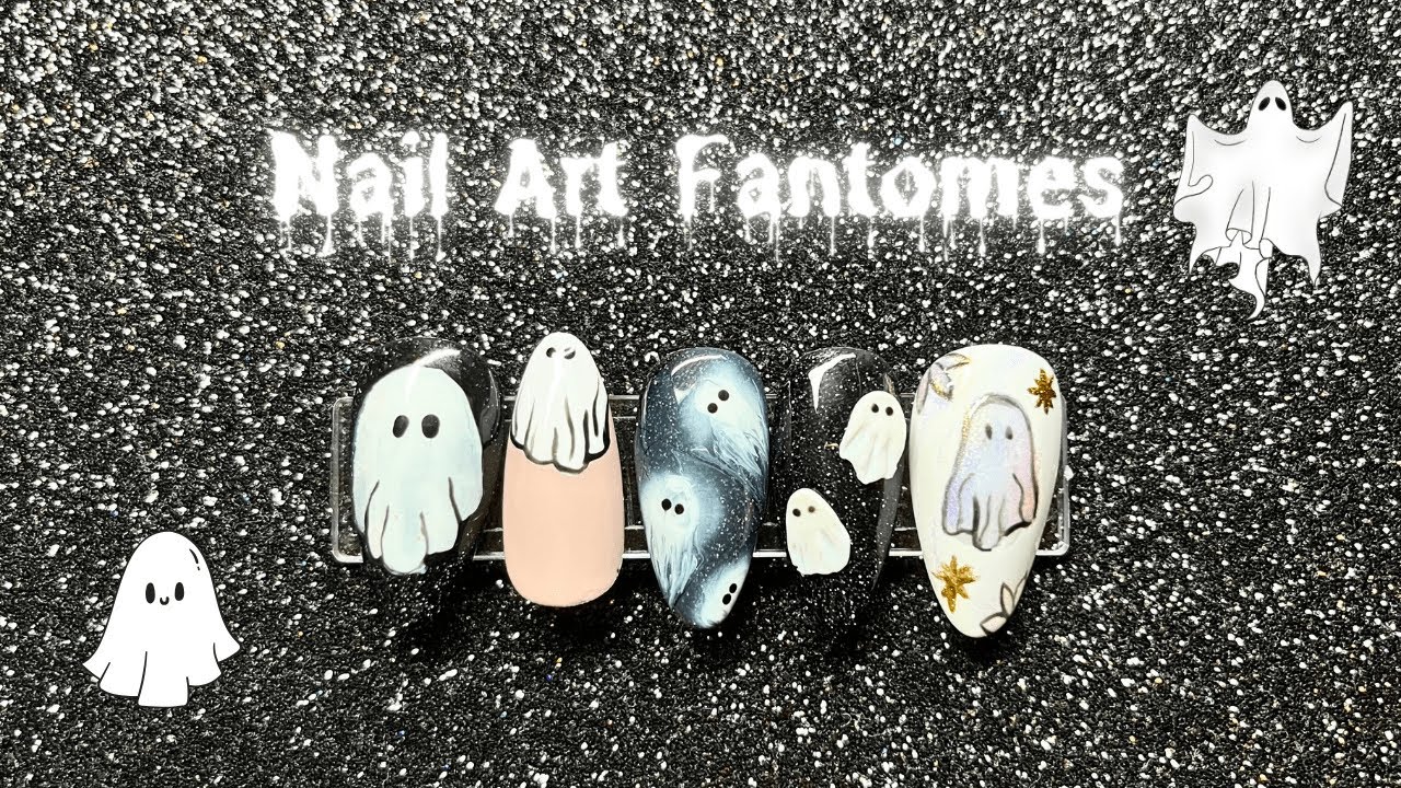 Tuto Nail Art Fantômes 👻⎜Nail Art Halloween