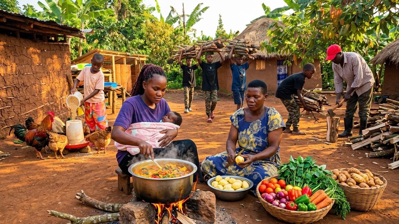 Slow Living In An African Village 🌤️ Cooking A Simple Tasty Breakfast For Our Big Family