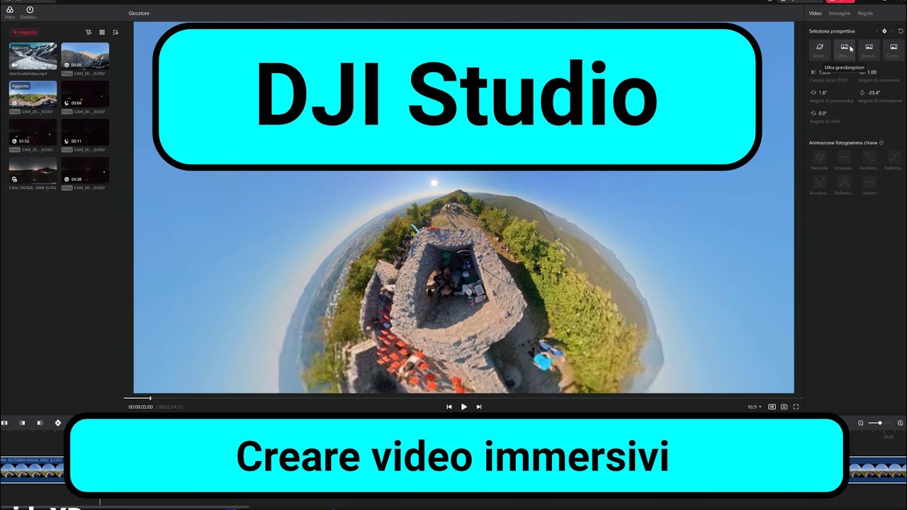 DJI studio - il software per creare video immersivi (e non) con la nuova DJI OSMO 360