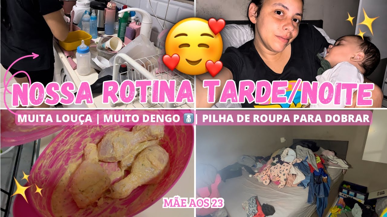 NOSSA ROTINA DA TARDE/NOITE 🩵🧑‍🧒- PÓS CRECHE | MUITA LOUÇA | JANTINHA - Dobrei todas as roupas 🧺