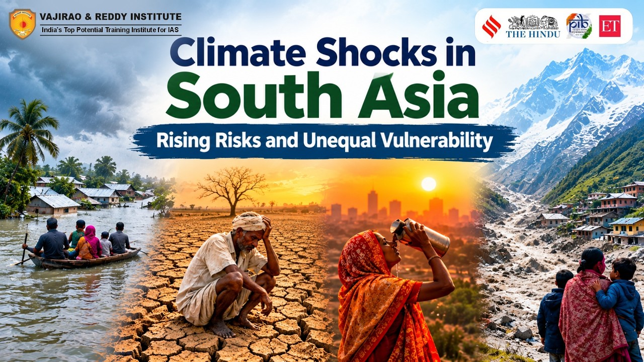 Climate Shocks in South Asia: Rising Risks & Unequal Vulnerability | UPSC Current Affairs