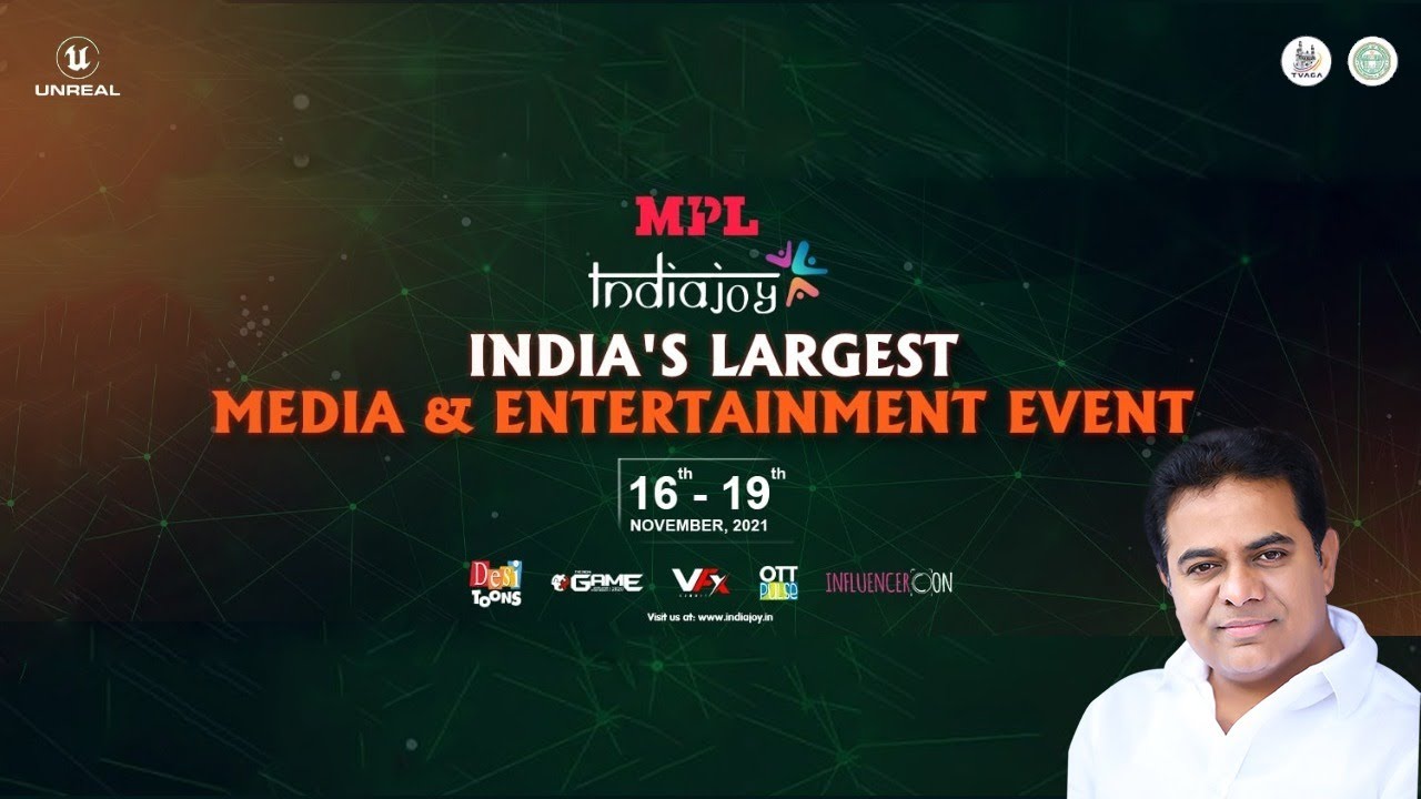 Minister KTR Live | Inaugural event of Indiajoy, Asia&rsquo;s Biggest Digital Entertainment Festival