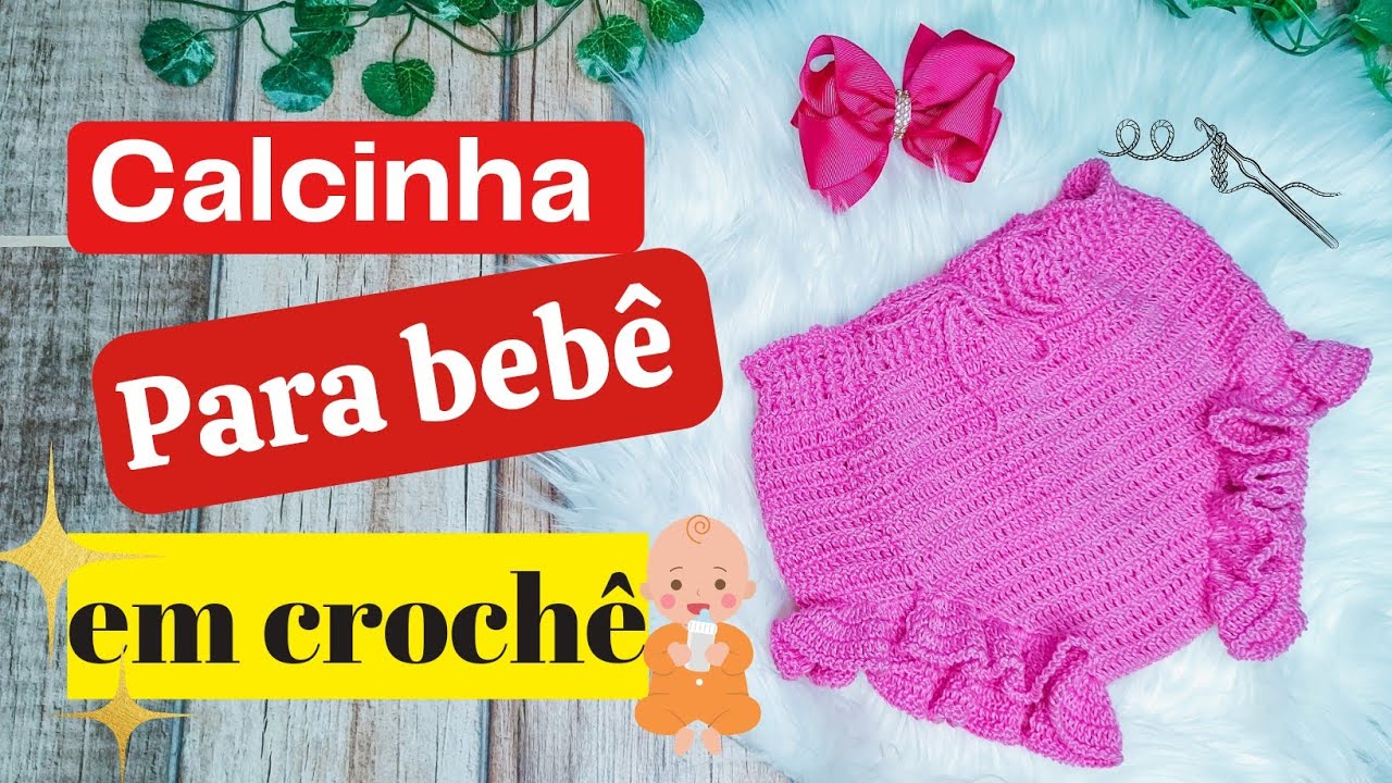 (DESTRO) CALCINHA para beb&ecirc; em croch&ecirc; - TUTORIAL PAP CROCHET