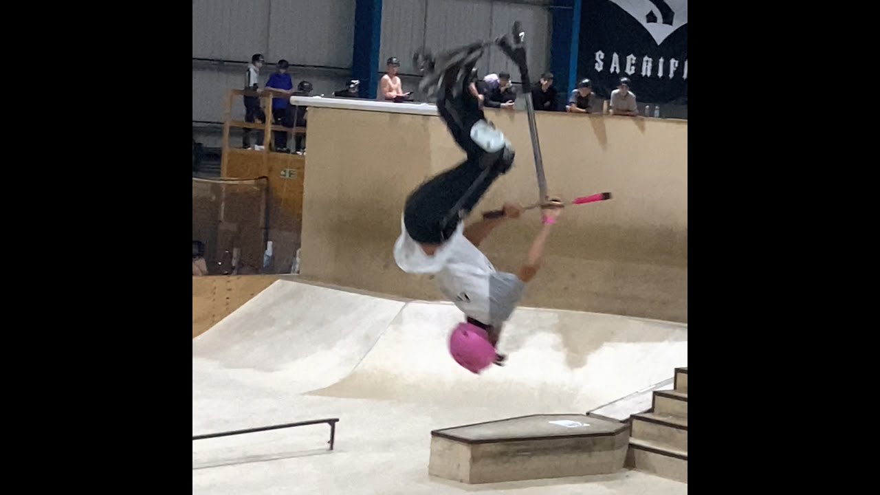 Scoot GB Welsh Qualifier Harvey Perkins PRO Category Rampworld Cardiff Wales Awesome Scooter Stunts