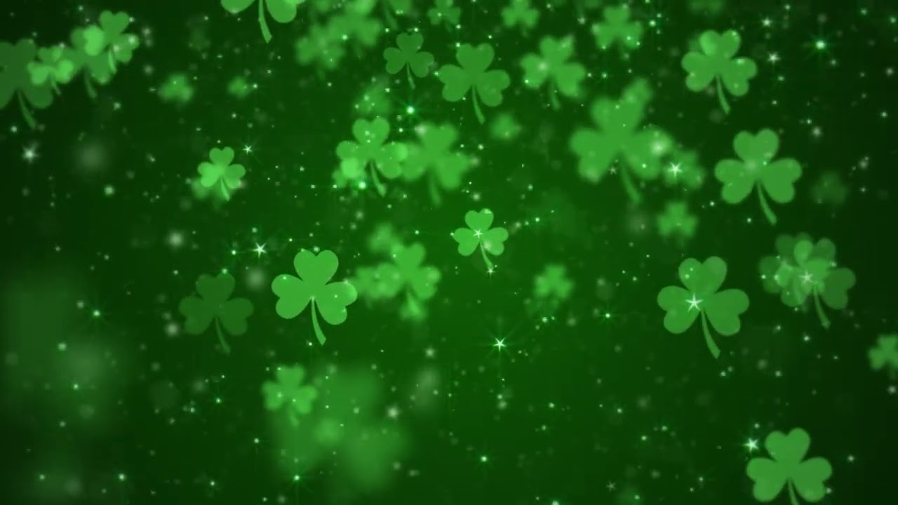 Saint Patrick's Day Lucky Shamrocks Background | Screensaver | Loop