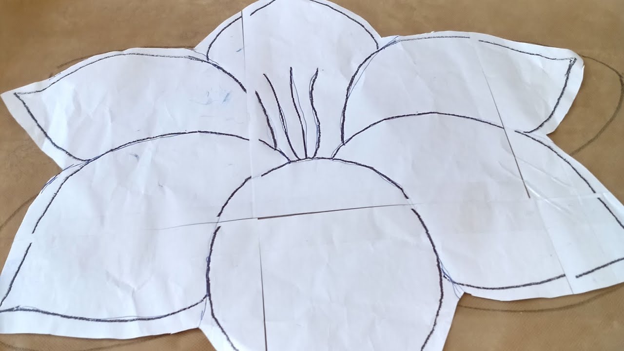 molde de flor de hibisco, faça você mesmo