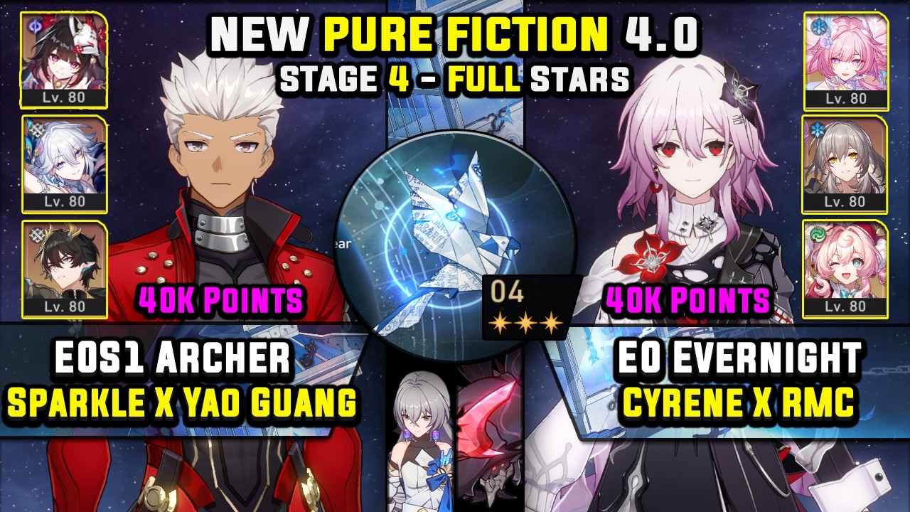 E0 Archer Carry W/ Yao Guang & E0 Evernight Carry (3 Stars) Pure Fiction 4 Honkai Star Rail 4.0