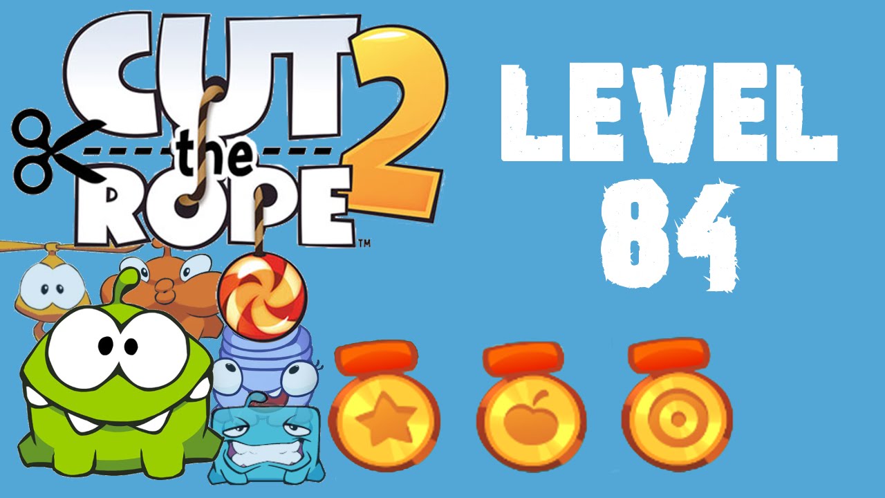 Cut the Rope 2 - Level 84 (3 stars, 61 fruits, 0 stars + don't use Blue's help)
