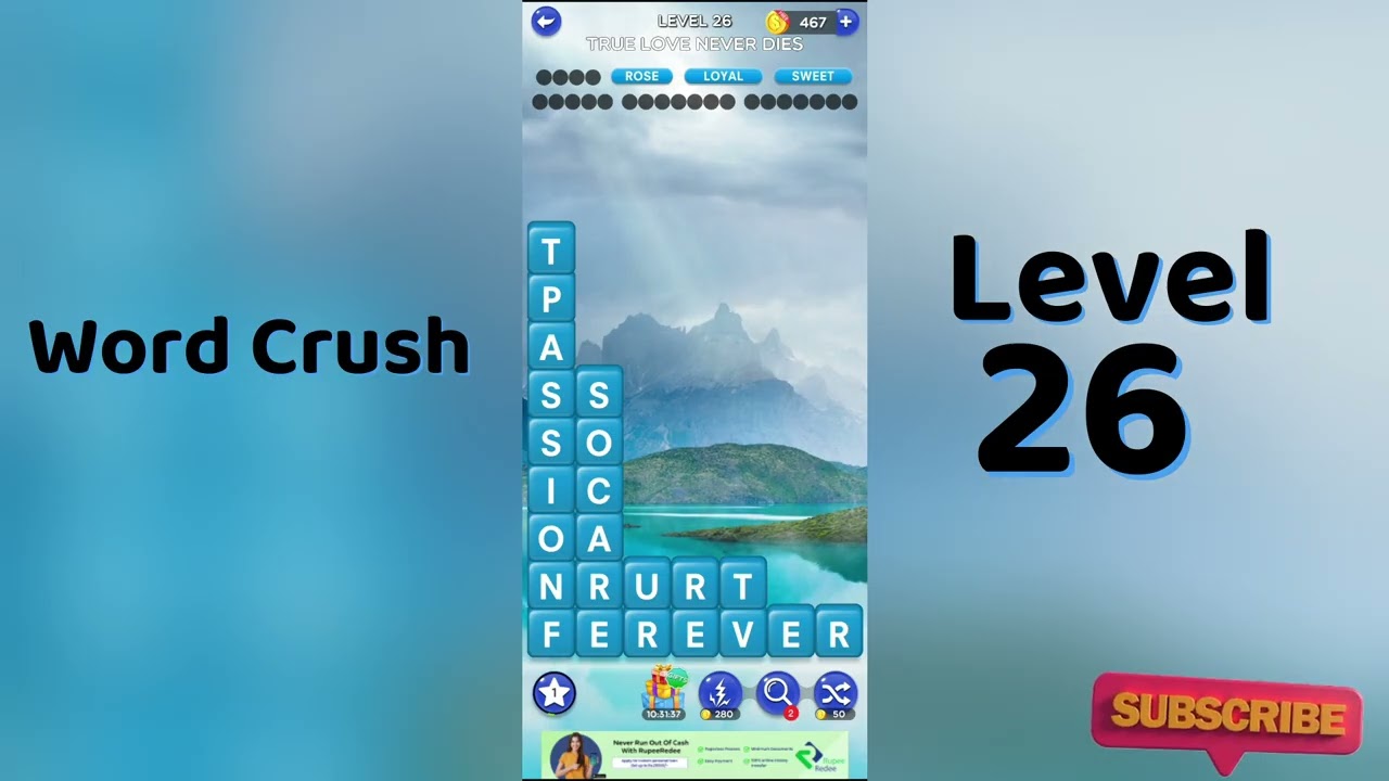 Word Crush Level 26 Answers | Fun Puzzle Game | Solution Guruji