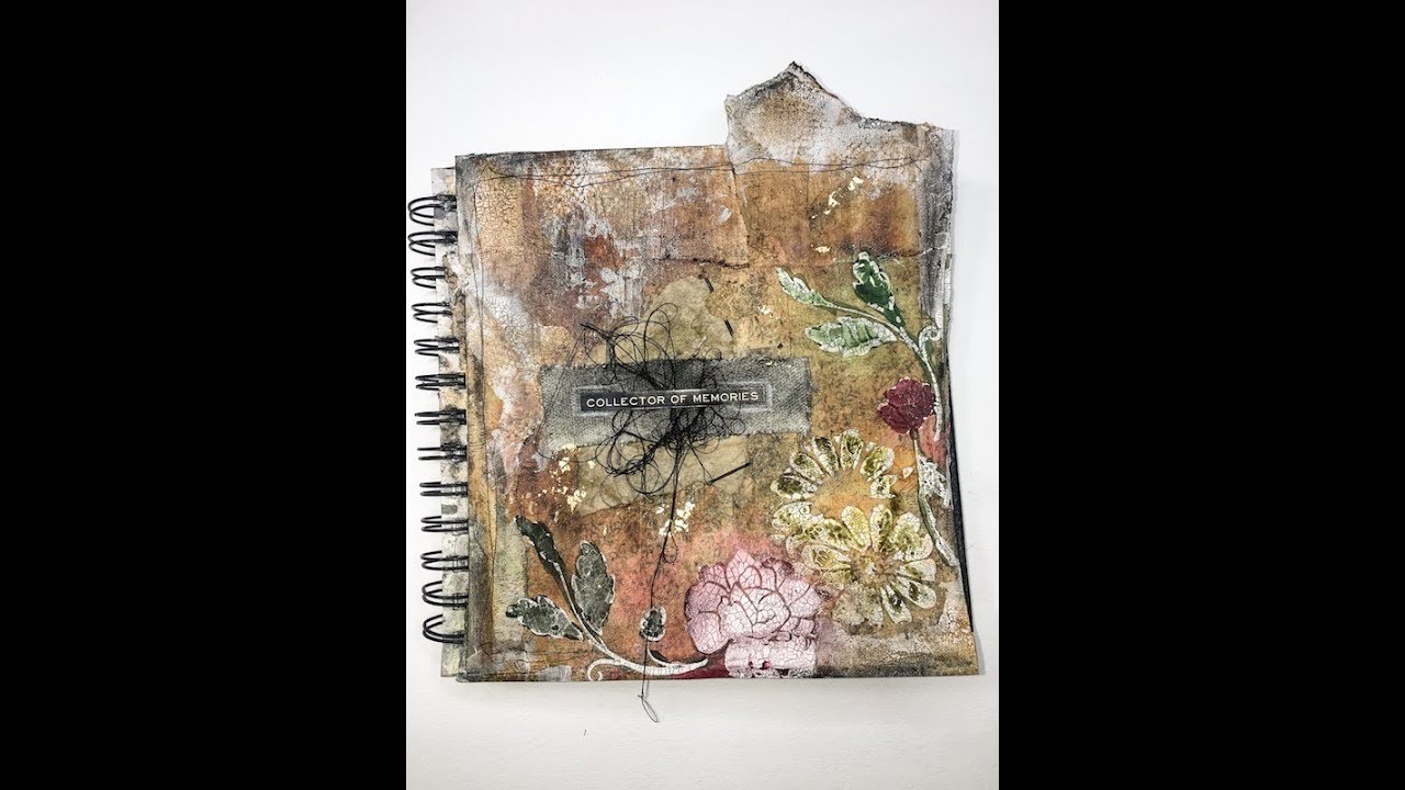 Crackle paste with Stencils- Art Journal Page